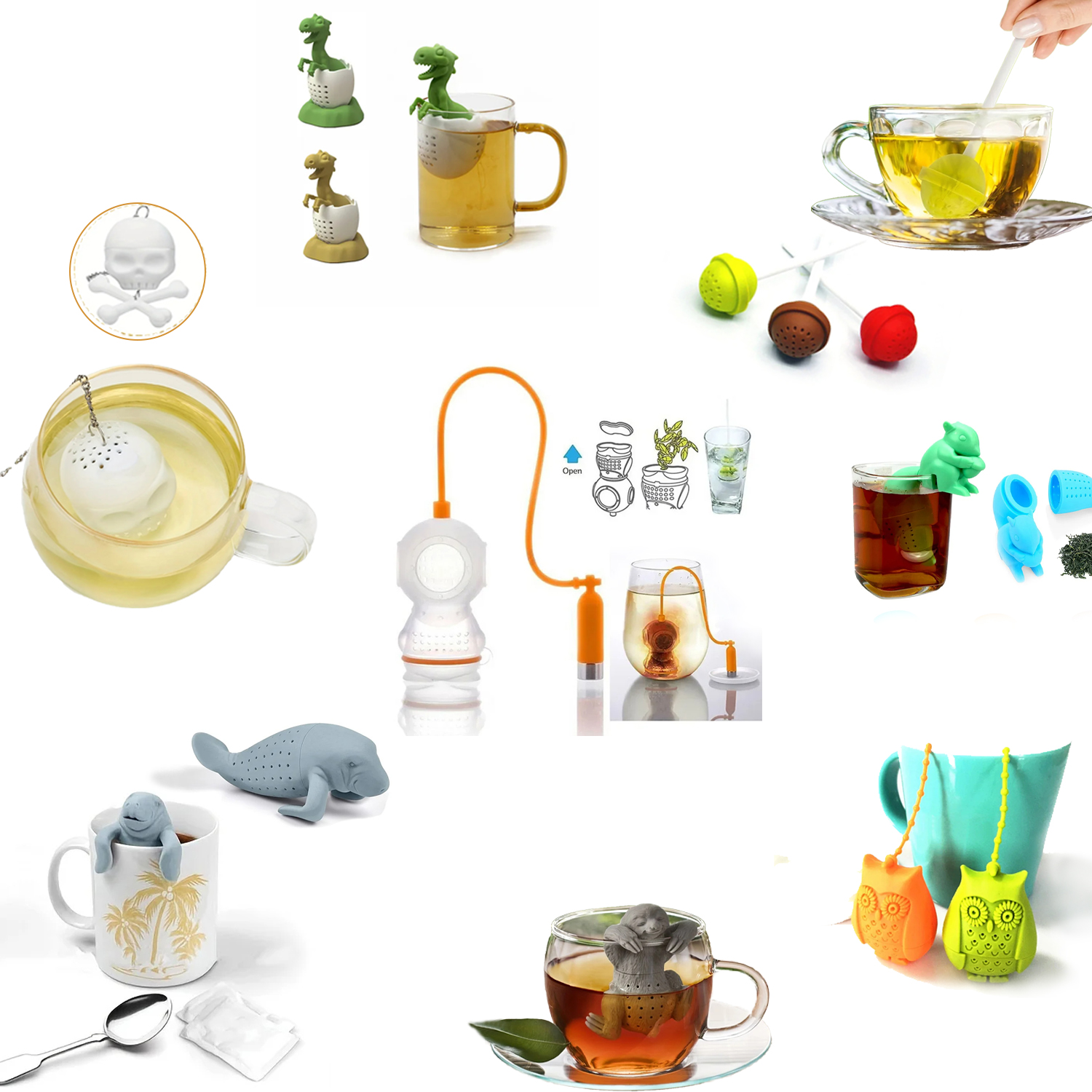 Nettle Leaf Tea - Tea Infuser Silicone Tea Strainer Black
