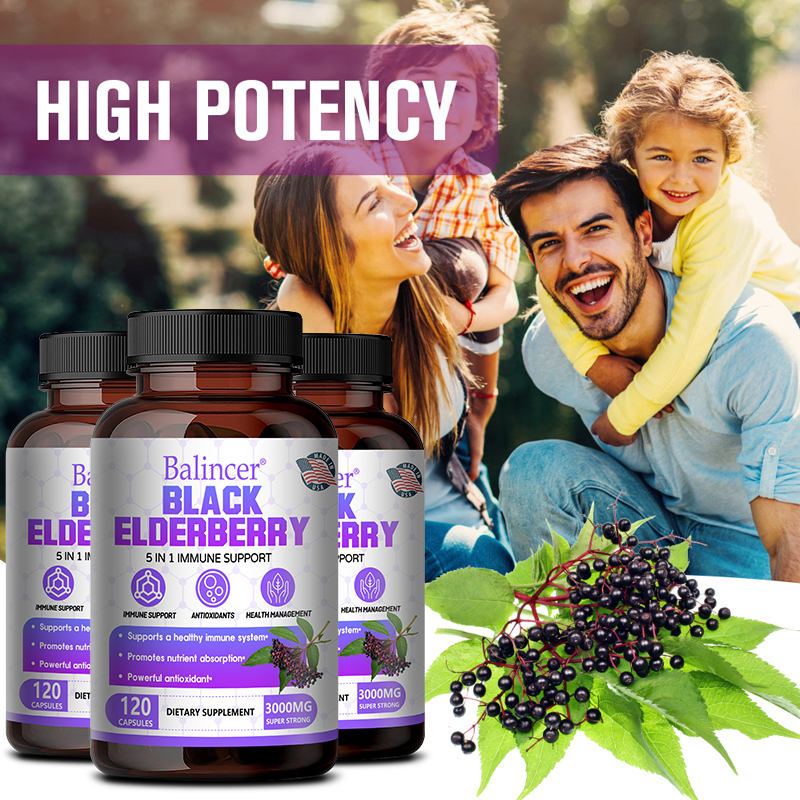 Wellness Quercetin - Black Elderberry Capsules - Vitamin C,