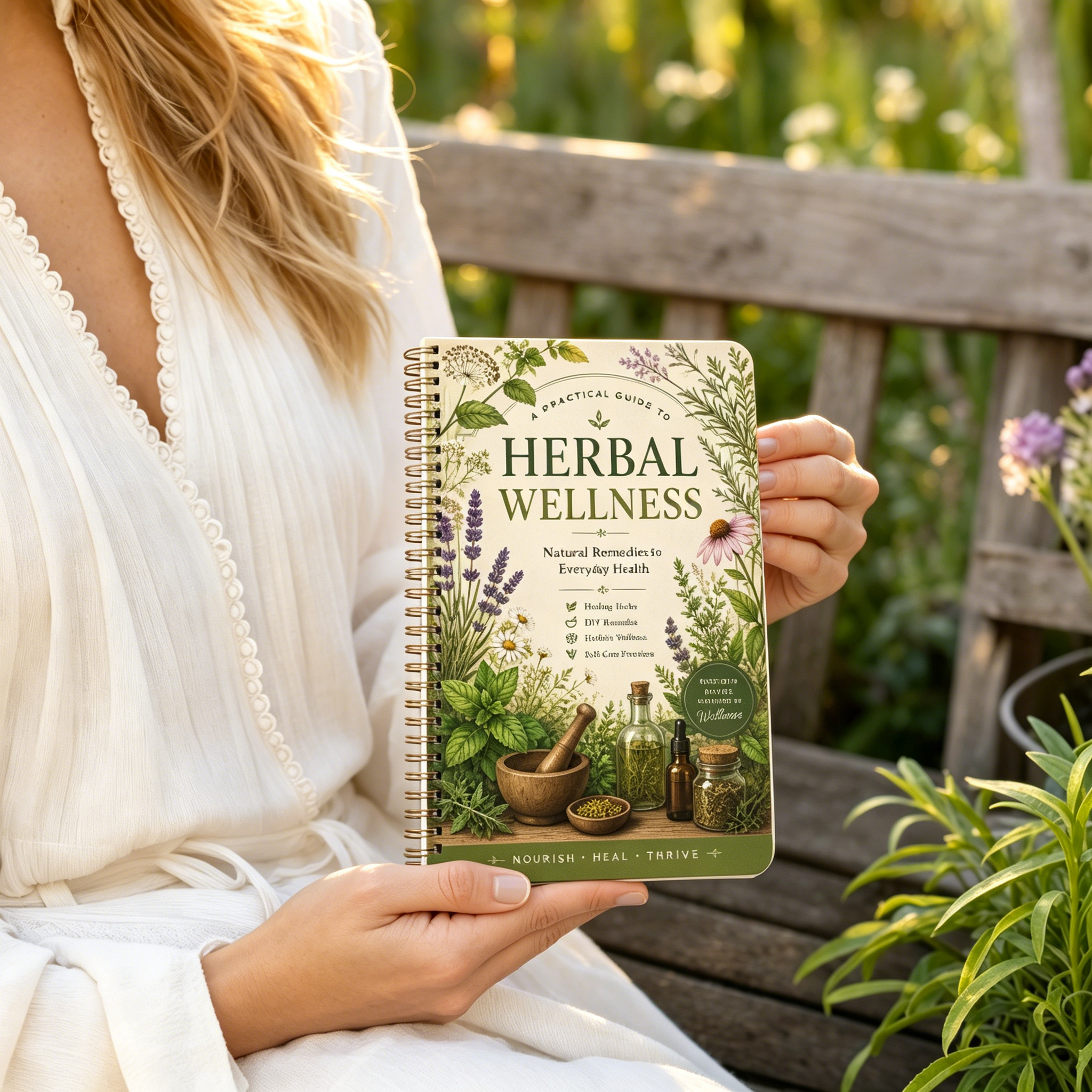 Herbal Wellness Healthcare - Herbal Remedies Journal A5 Spiral Notebook