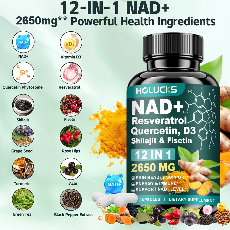 HOLUCKS High Potency NAD+ Caps - Wellness Quercetin reseña y precio
