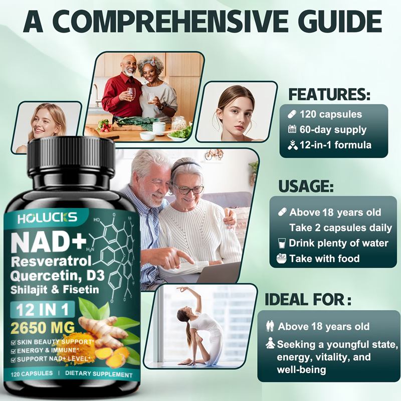 HOLUCKS 12-in-1 NAD+ Supplemen - Wellness Quercetin reseña y precio