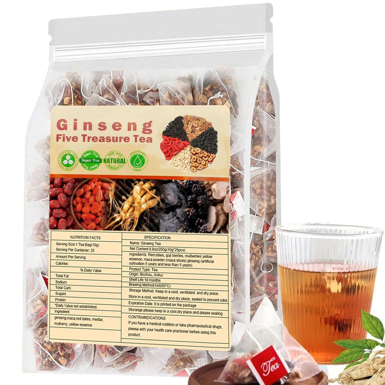 Ginseng Five Treasures Tea Kid - Herbal Wellness Products reseña y precio
