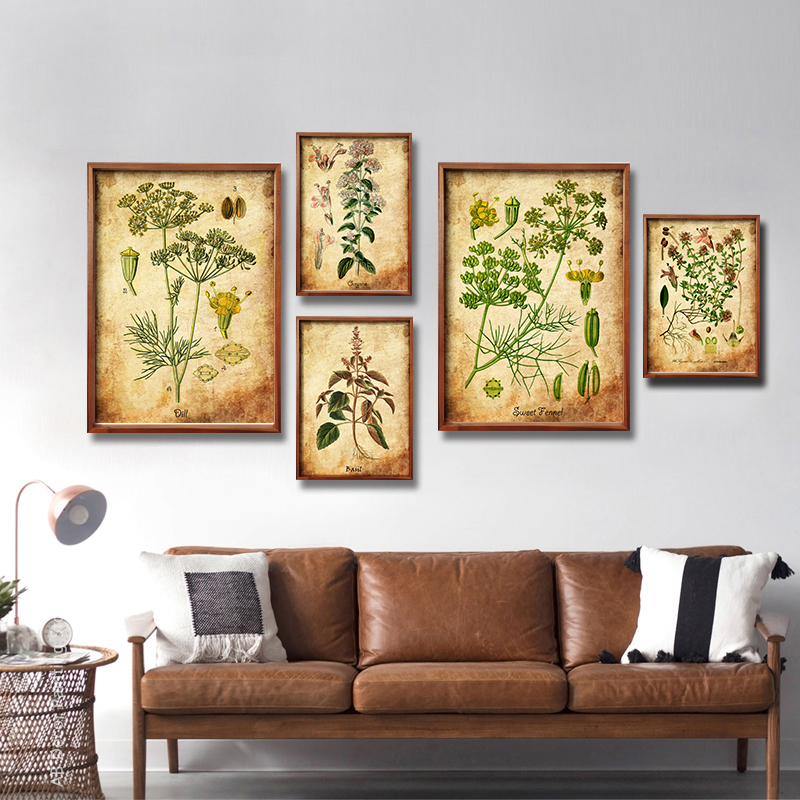 Herb Flowers Retro Poster Vint - Herbal Wallpaper reseña y precio
