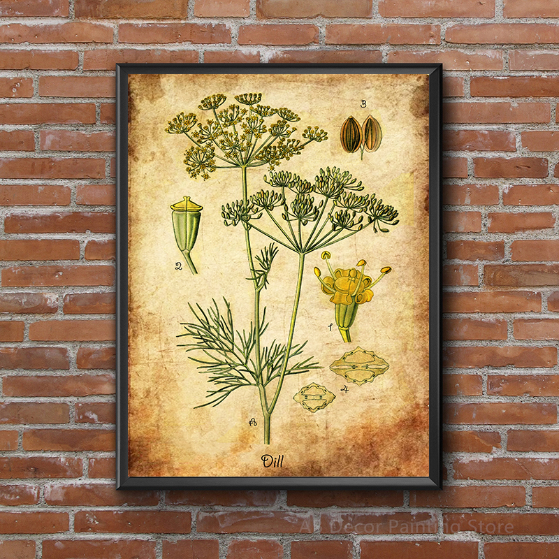 Herb Flowers Retro Poster Vint - Herbal Wallpaper reseña y precio