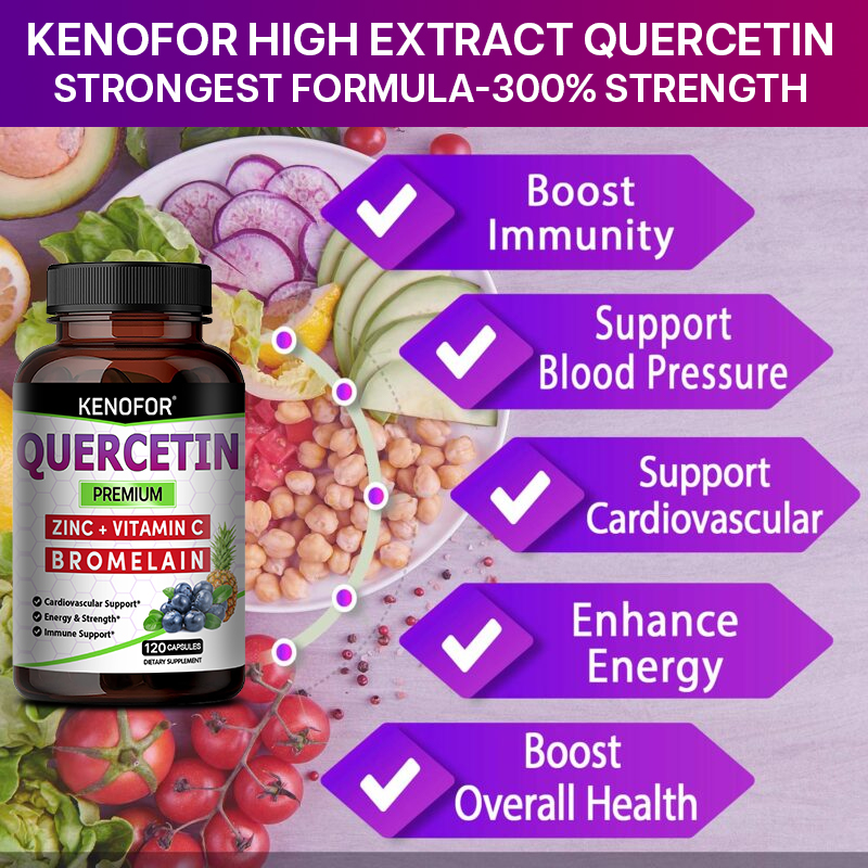 Quercetin Capsules with Bromel - Wellness Quercetin reseña y precio