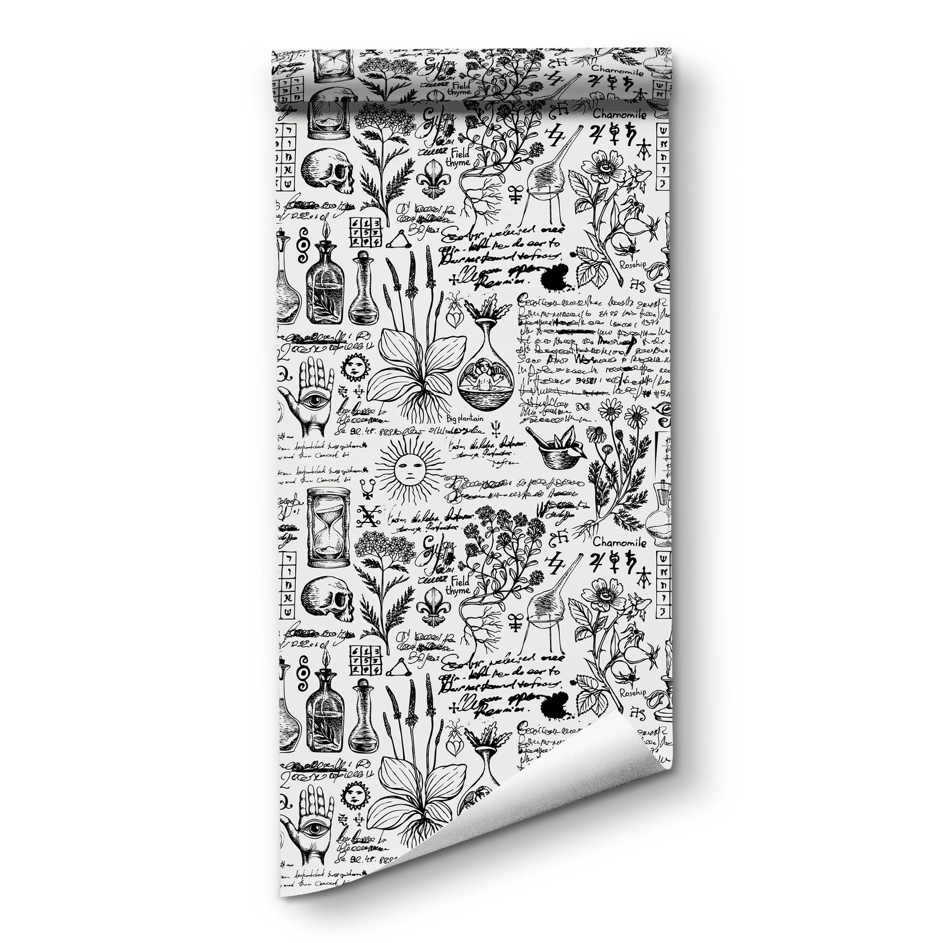 Black White Peel and Stick Wal - Herbal Wallpaper reseña y precio