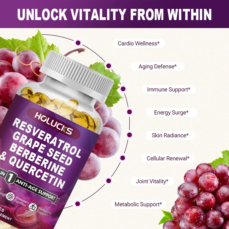 HOLUCKS Resveratrol Supplement - Wellness Quercetin reseña y precio