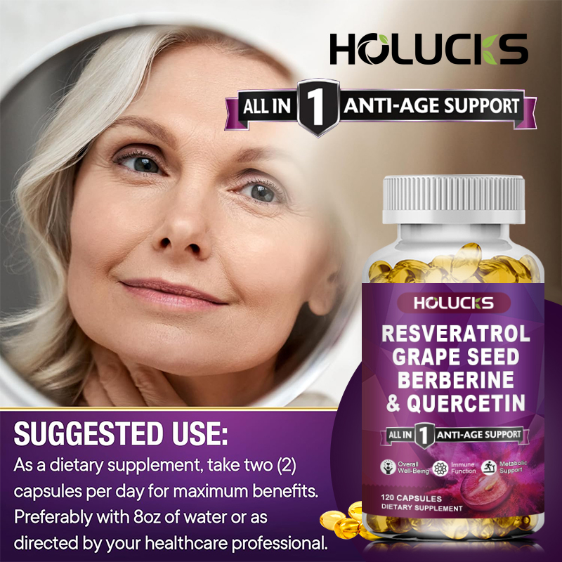 HOLUCKS Resveratrol Supplement - Wellness Quercetin reseña y precio