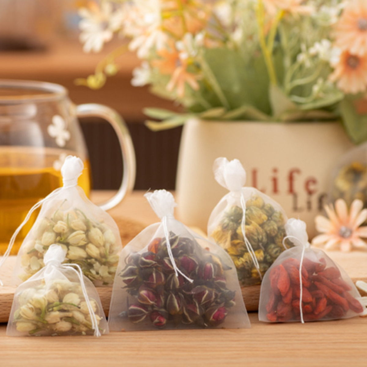 100pcs Tea Bags Nylon Food Gra - Herbal Wellness Products reseña y precio