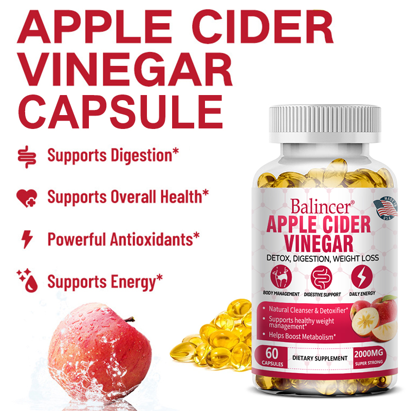 Apple Cider Vinegar 1400MG Cap - Herbal Weight Gain reseña y precio