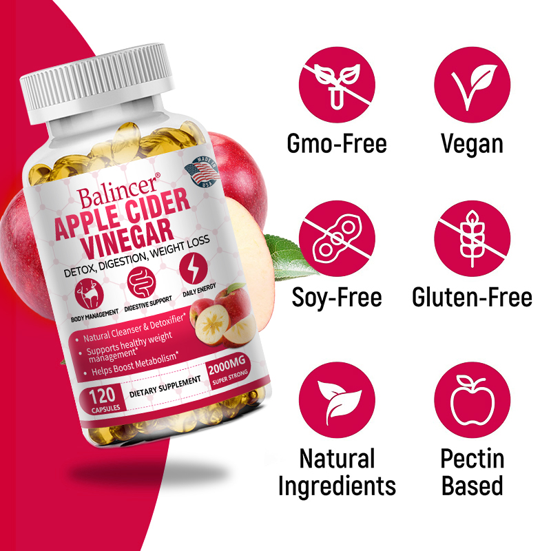 Apple Cider Vinegar 1400MG Cap - Herbal Weight Gain reseña y precio