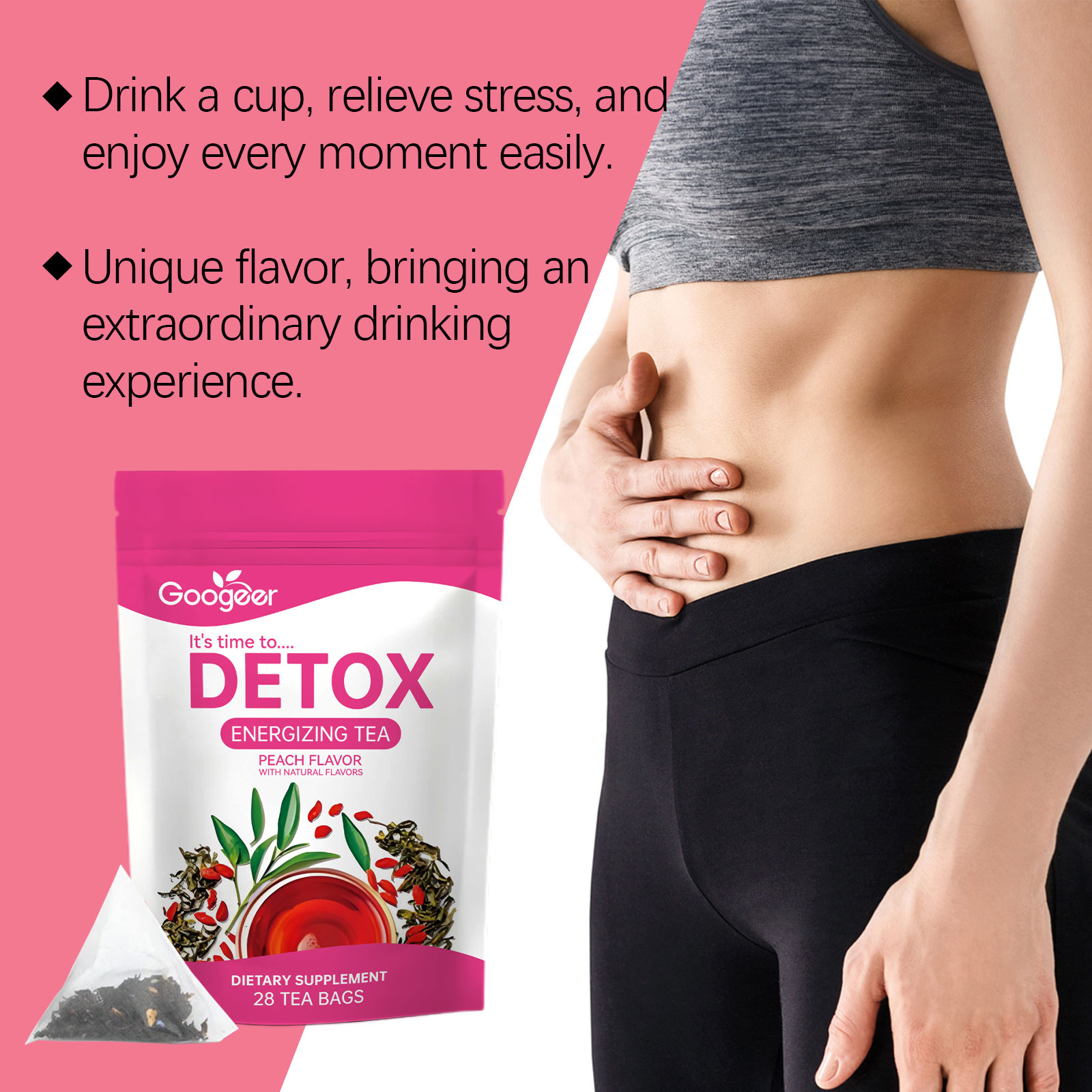 Googeer 28pcs Herbal Detox Tea - Herbal Weight Gain reseña y precio